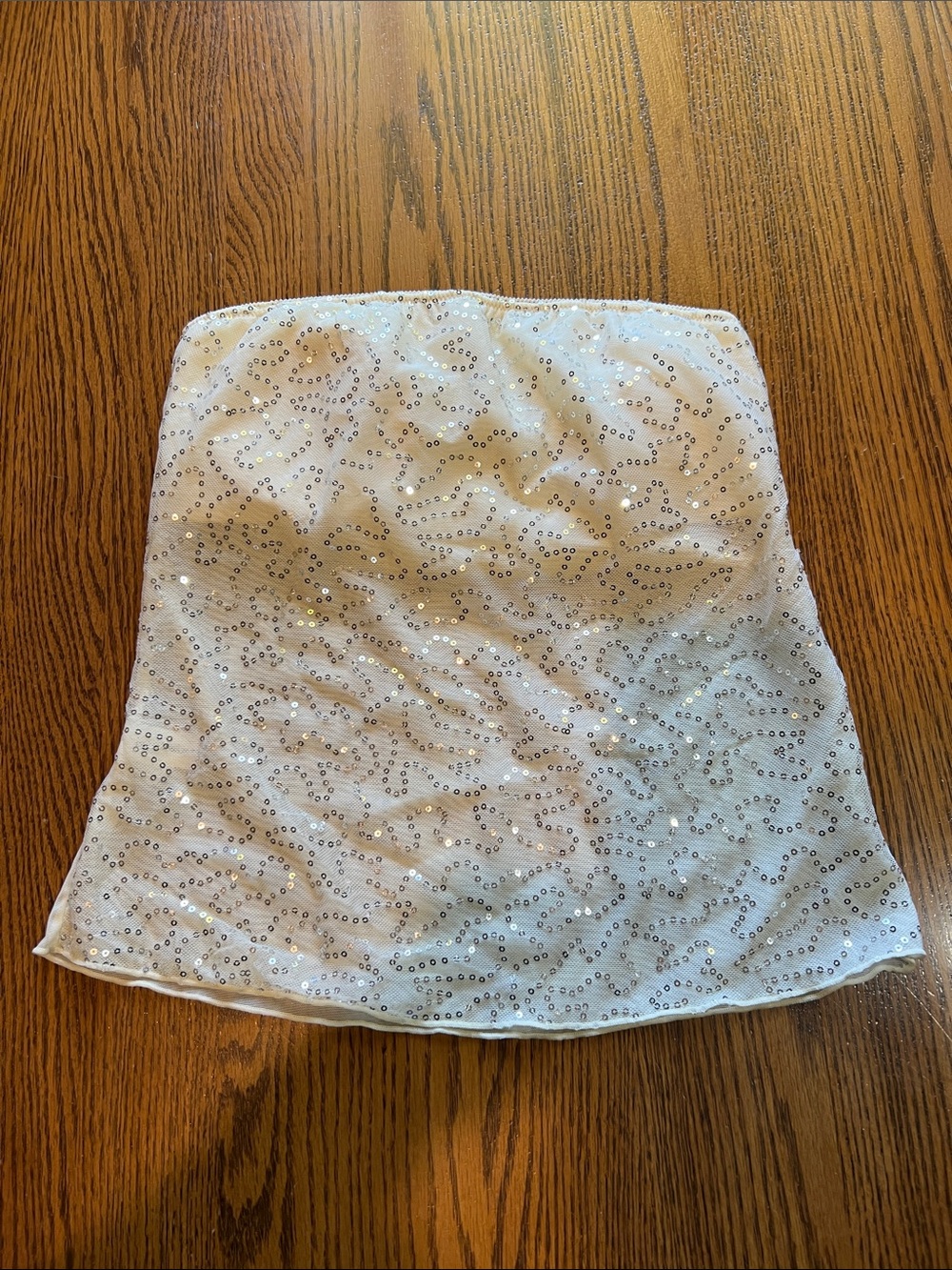 White Sequin Tube Top - Elegant Sparkle